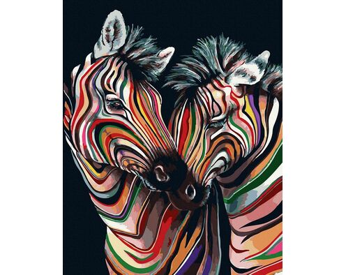 Colorful zebras 40x50 cm