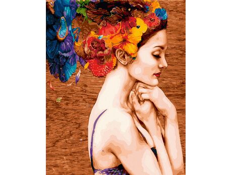 Blumen im Haar 40x50 cm malen nach zahlen