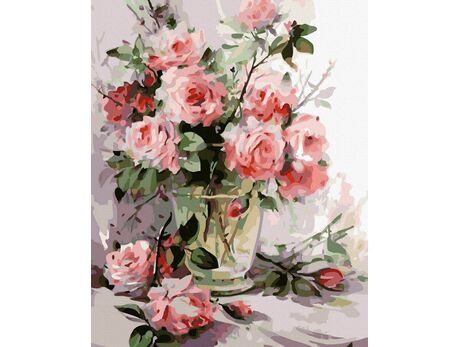 Rosa Rosen 40x50 cm malen nach zahlen