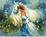 Schönes Mädchen mit Pferd 40cm*50cm (Ohne Rahmen) malen nach zahlen