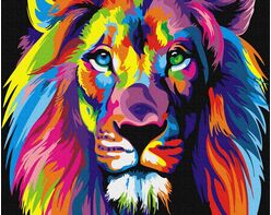 Regenbogen Löwe 40cm*50cm (Ohne Rahmen)