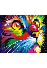 Regenbogen-Katze 40cm*50cm (Ohne Rahmen)