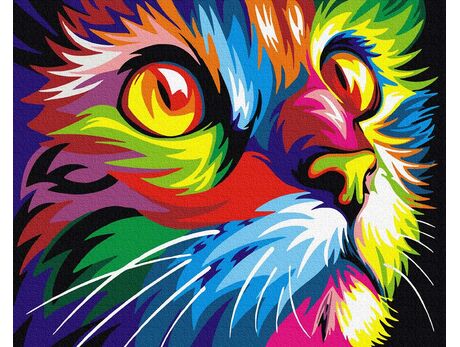 Regenbogen-Katze 40cm*50cm (Ohne Rahmen) malen nach zahlen