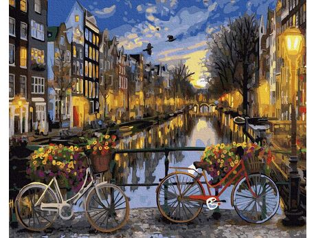 Nacht in Amsterdam 40cm*50cm (Ohne Rahmen) malen nach zahlen