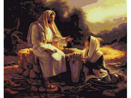 Jesus und der Samariter 40cm*50cm (Ohne Rahmen) malen nach zahlen