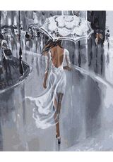 In einem weißen Kleid im Regen 40cm*50cm (Ohne Rahmen)