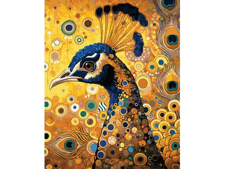 Pfau im Klimt-Stil 40x50 cm malen nach zahlen