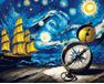 Reise durch kosmische Wellen 40x50 cm malen nach zahlen