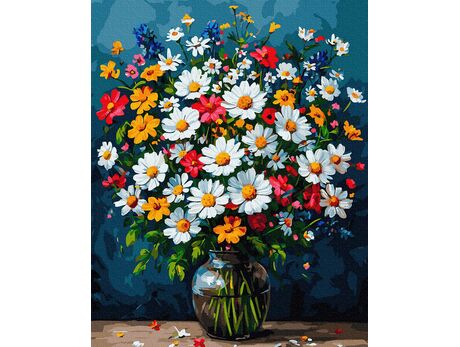 Lichtvoller Blumenstrauß 40x50 cm malen nach zahlen