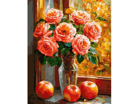 Erleuchtet von einem Rosentraum 40x50 cm malen nach zahlen