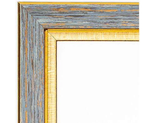 Bilderrahmen für 40x50cm Leinwand helles, gealtertes Holz mit Gold 2004