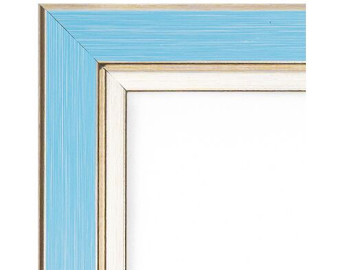 Bilderrahmen für 40x50cm Leinwand Hellblaues Holz mit Gold 2011