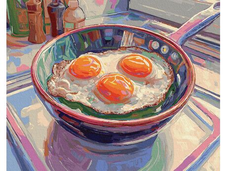 Pop Art Frühstück 40x50 cm malen nach zahlen