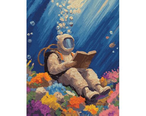 Buch auf dem Meeresgrund 40x50 cm