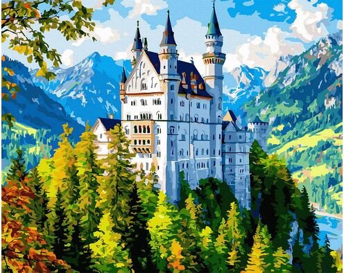 Schloss über den Wolken - Neuschwanstein 40x50 cm