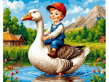 Das Märchen vom Jungen und der Gans 40x50 cm malen nach zahlen