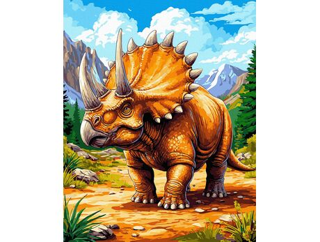 Triceratops aus dem Zeitalter der Giganten 40x50 cm malen nach zahlen
