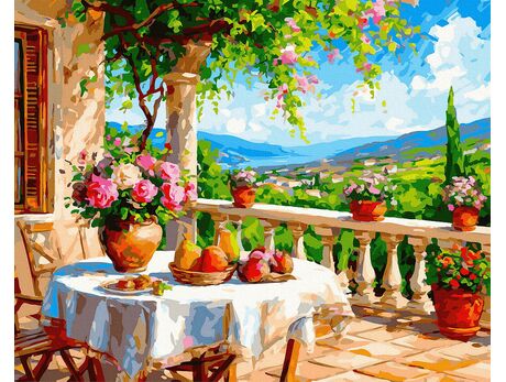 Stille der grünen Hügel 40x50 cm malen nach zahlen