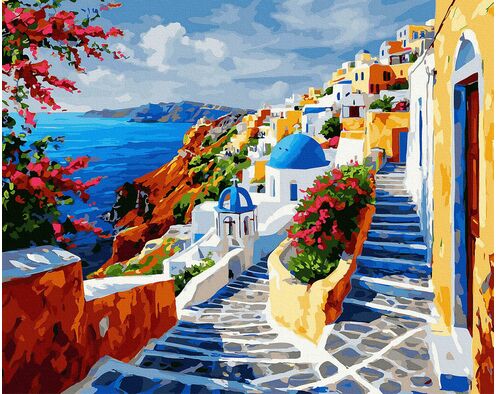 Griechischer Sommer in Rot 40x50 cm