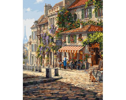 Pariser Café in der Sonne 40x50 cm