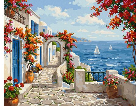 Griechische Farbenpoesie 40x50 cm malen nach zahlen