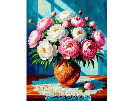 Geheimnis des türkisfarbenen Hintergrunds 40x50 cm malen nach zahlen
