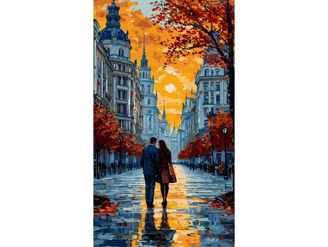 Flüstern der alten Straßen 40x70 cm malen nach zahlen