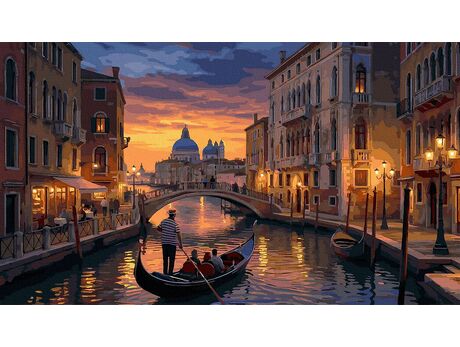 Schatten und Lichter von Venedig 40x70 cm malen nach zahlen