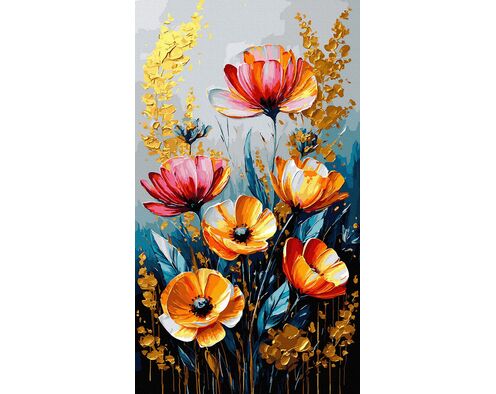Goldene Feldmohnblumen 40x70 cm