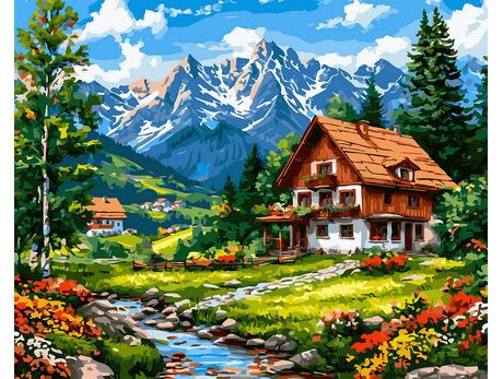 Abgeschiedenheit im Tal 50x65 cm malen nach zahlen