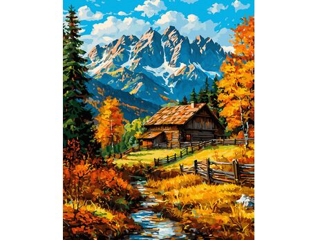 Zwischen rostbraunen Hügeln 50x65 cm malen nach zahlen