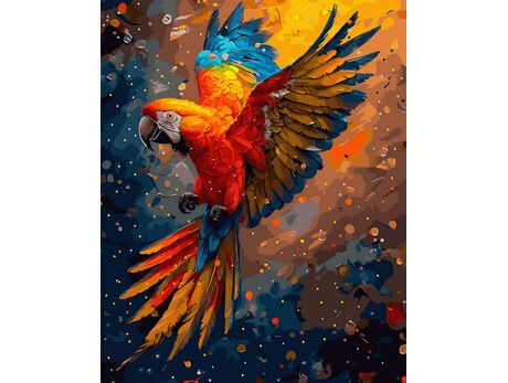 Tanze mit der Ara 50x65 cm malen nach zahlen