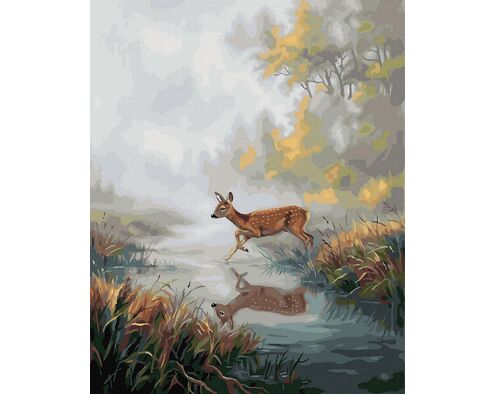 Sprung durch den Nebel 40x50 cm