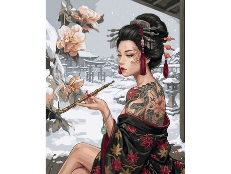 Japanische Schönheit 40x50 cm malen nach zahlen