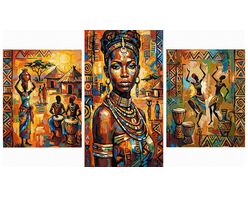 Sonnenverwöhntes afrikanisches Flair Triptychon 70x120 cm