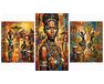 Sonnenverwöhntes afrikanisches Flair Triptychon 70x120 cm malen nach zahlen