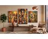 Sonnenverwöhntes afrikanisches Flair Triptychon 70x120 cm malen nach zahlen