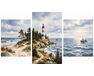 Leuchtturm an der Ostsee Triptychon 70x120 cm malen nach zahlen