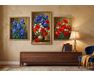 Schwertlilien, Mohnblumen und Gänseblümchen Triptychon 70x120 cm malen nach zahlen