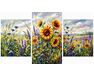 Vom Feldwind hin und her bewegt Triptychon 70x120 cm malen nach zahlen