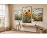 Vom Feldwind hin und her bewegt Triptychon 70x120 cm malen nach zahlen