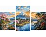 Die Ruhe der japanischen Berge Triptychon 70x120 cm malen nach zahlen