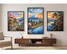 Die Ruhe der japanischen Berge Triptychon 70x120 cm malen nach zahlen