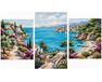 Französische Riviera Triptychon 70x120 cm malen nach zahlen