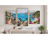 Französische Riviera Triptychon 70x120 cm malen nach zahlen
