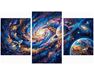 Eine Reise durch das Universum Triptychon 70x120 cm malen nach zahlen