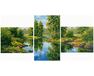 Ein Sommernachmittag am Fluss Triptychon 70x140 cm malen nach zahlen