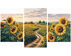 Von der Sonne bedeckt Triptychon 70x120 cm