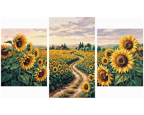 Von der Sonne bedeckt Triptychon 70x120 cm