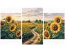 Von der Sonne bedeckt Triptychon 70x120 cm malen nach zahlen